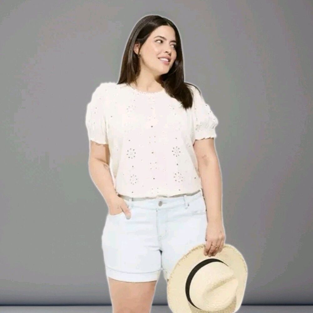 NWT Torrid Abbey Challis Eyelet White Cutout Top Women Size 6X Summer Travel